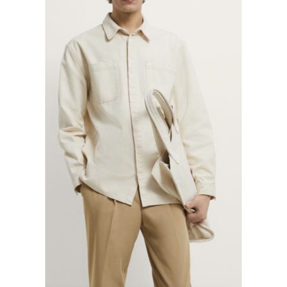 Zara Structured Shirt With Pockets Long Sleeve